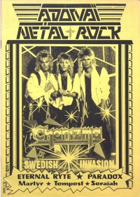 Cover of Adonai Metal Rock, 1989 #2, featuring Charizma