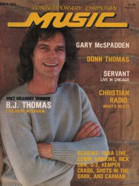Cover of CCM, Mar 1982 v. 4, i. 9, featuring B. J. Thomas