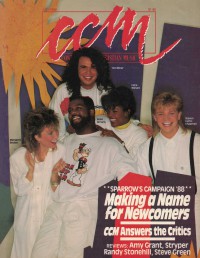 Cover of CCM, Jul 1988 v. 11, i. 1, featuring Sparrow Campaign '88