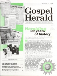 Cover of Gospel Herald, 27 Jan 1998 v. 90, i. 54