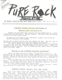 Cover of Pure Rock Newsletter, Oct 1986 v. 1, i. 2