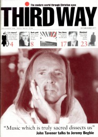 Cover of ThirdWay, Dec 1998 v. 21, i. 10, featuring John Tavener