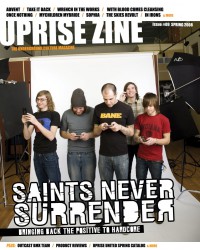 Cover of Uprise Zine, Spr 2008 #9, featuring Saints Never Surrender