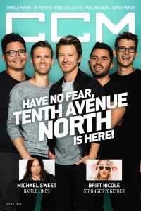 Cover of CCM Digital, 15 Oct 2016, featuring Tenth Avenue North
