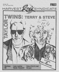 Cover of Harvest Rock Syndicate, Win 1987 v. 2, i. 1, featuring Steve Taylor, Terry Scott Taylor